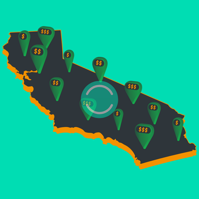 California map Lottie JSON animation