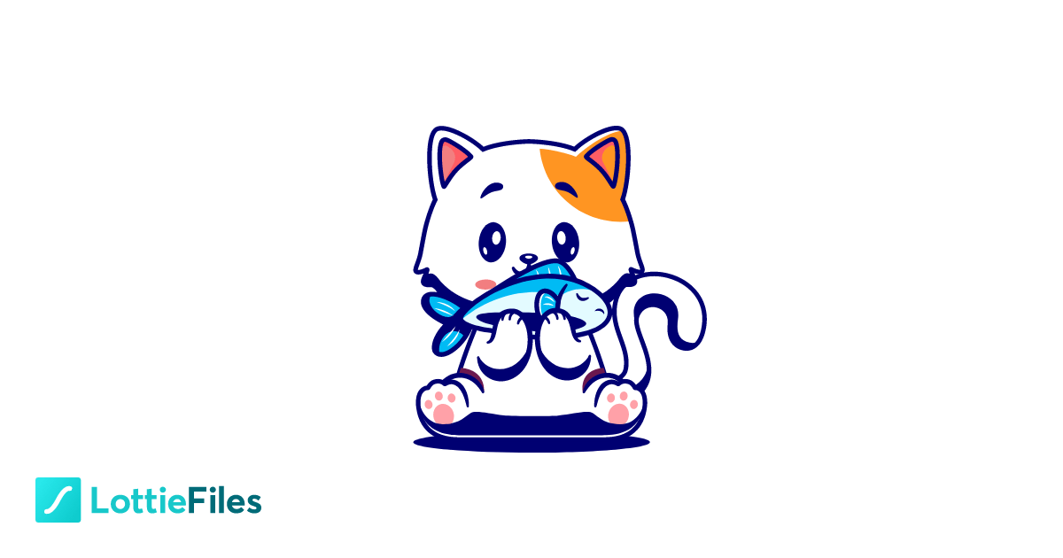 Cat Eating Fish by Rohit Gupta LottieFiles