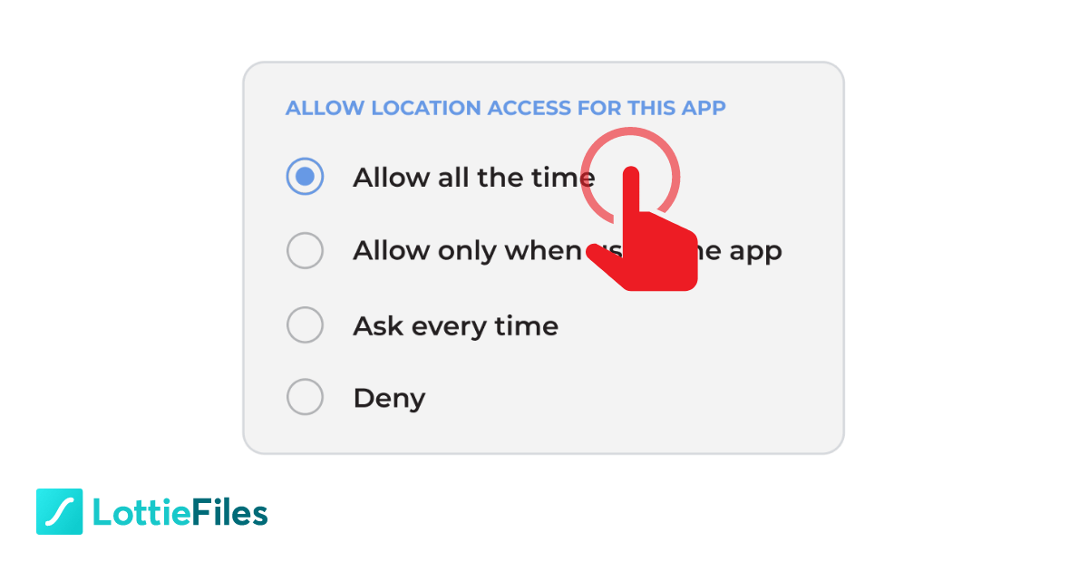 Location Settings Android by Damien Green LottieFiles