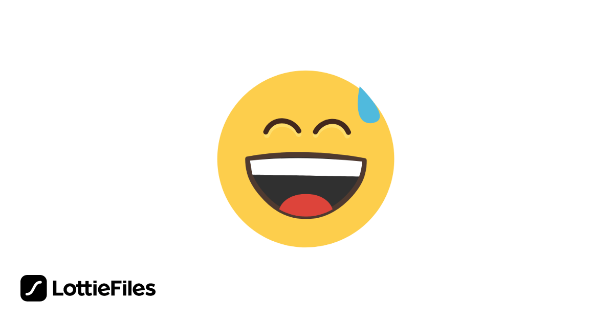 Sweat grinning emoji animation by Abdul Latif LottieFiles