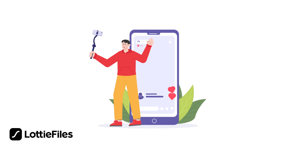 Free A man is doing live video on social media Animation by Abdul Latif