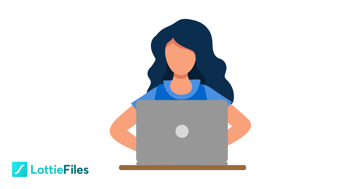 Lady on computer by Sarobar Kasaju - LottieFiles