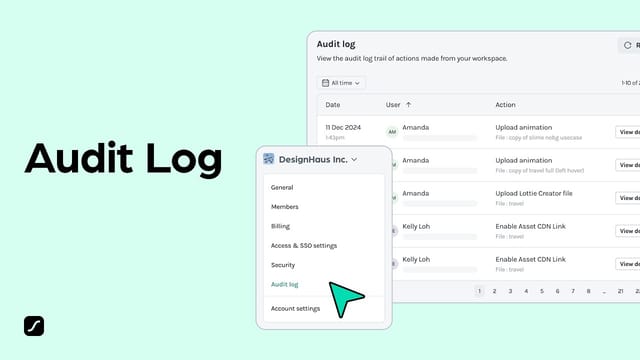 Using Audit Log to track important activities in LottieFiles workspace