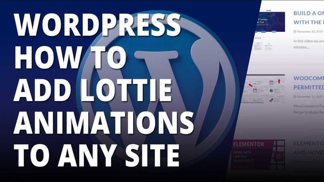 Wordpress Add Lottie Animations To Any Wordpress Site 👍