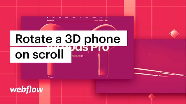 Animate a 3D render on scroll (same technique as Apple's AirPods Pro site) — Webflow + After Effects