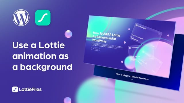 How to use a Lottie animation as a background in WordPress