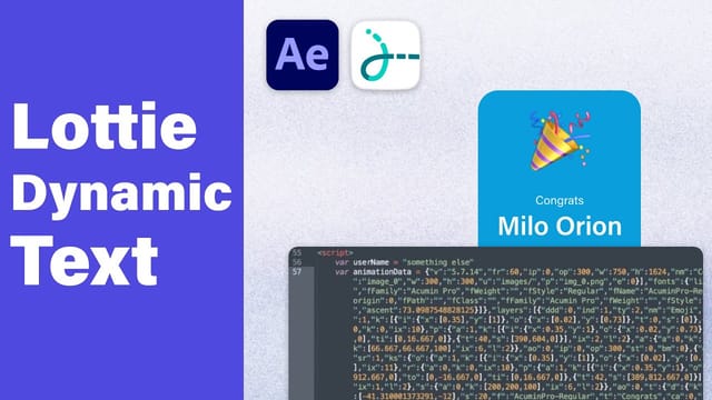 How to create a dynamic text in a Lottie animation